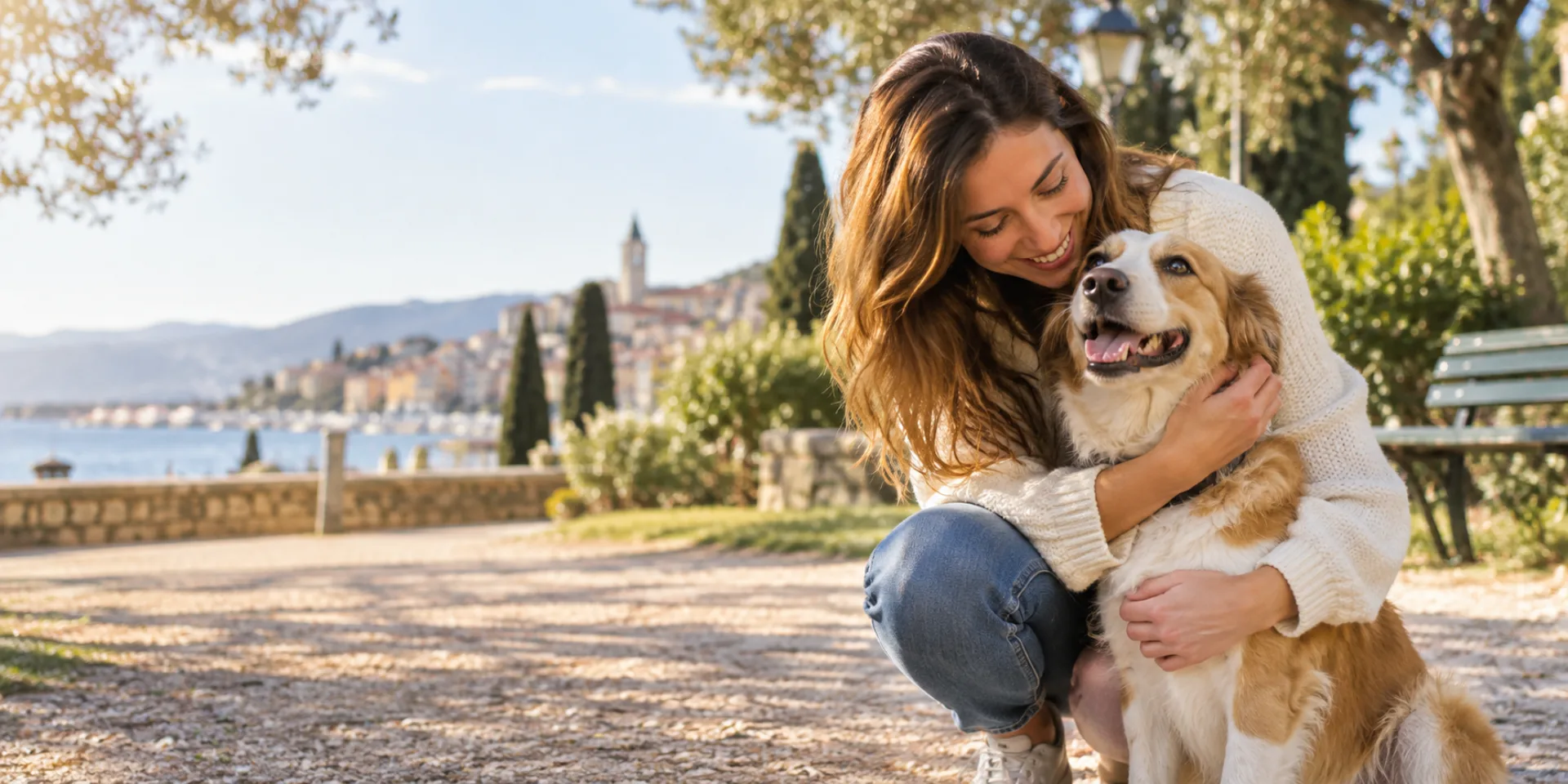 Una persona riabbraccia il proprio cane